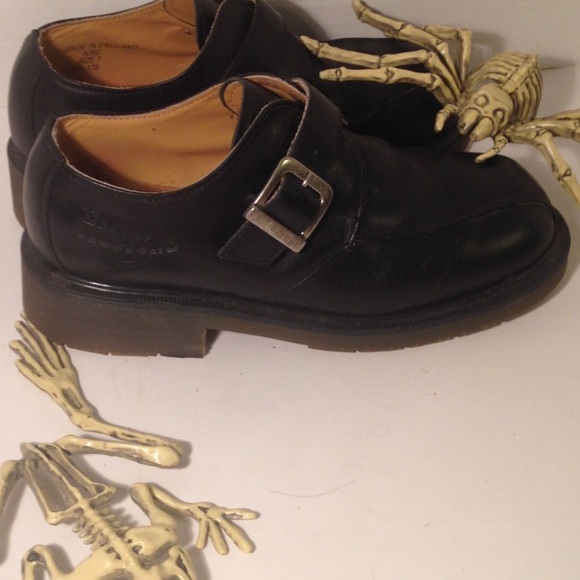 Dr. Martens Shoes Vtg Doc Martens Agnes Matte Black England Rare